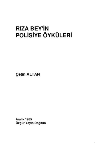 Rıza Beyin Polisiye Öyküleri